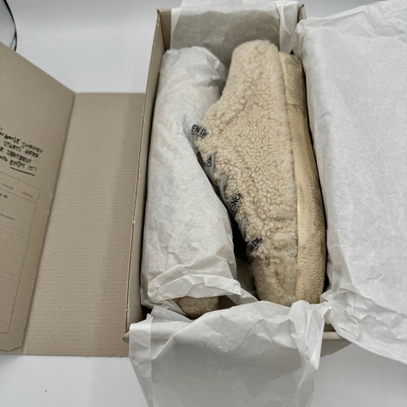 NWT Golden Goose Superstar Sabot Shearling Glitter Sneaker Mule Natural / Silver - Picture 9 of 16